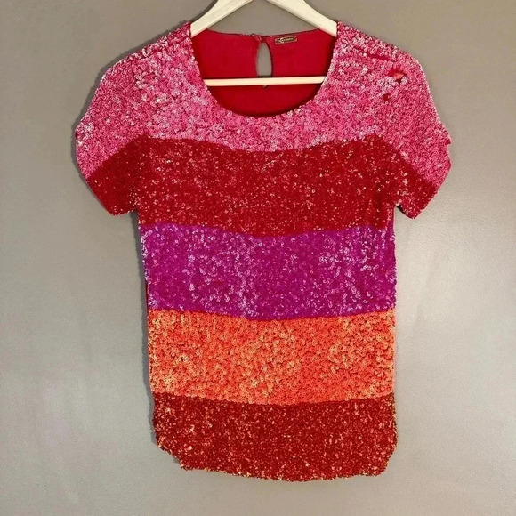 Cerruti 1881  sequin striped top - Picture 1 of 3